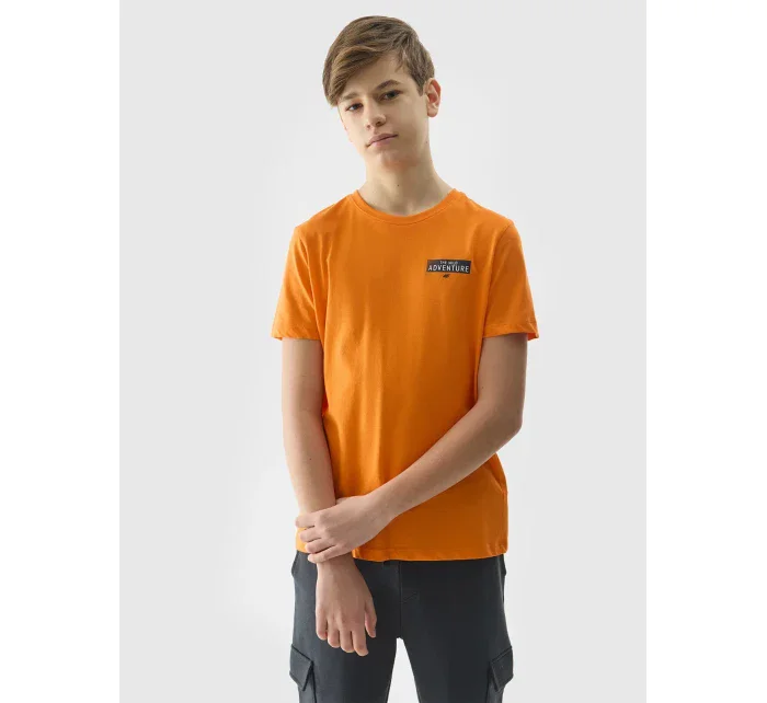 Chlapčenské tričko z organickej bavlny s potlačou 4F - oranžové