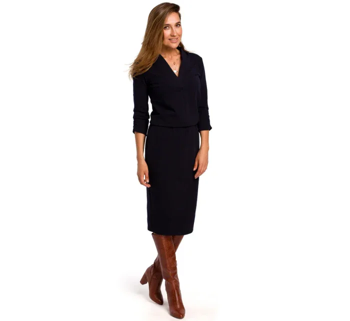 Dámske šaty S194 tmavomodré - Stylove