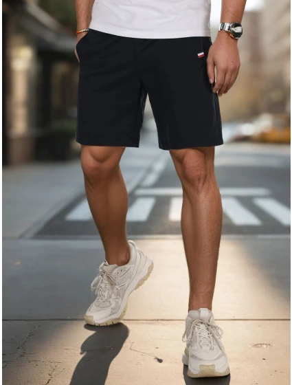 Pánské tmavě modré teplákové šortky model 21987804 - Dstreet