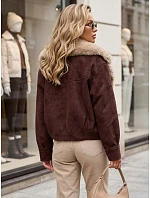 Dámska zimná semišová bunda s kožušinou, vínová, FashionStreet TY5699 Dámska zimná semišová bunda s kožušinou, vínová, FashionStreet TY5699