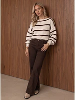 Dámske baggy džínsy s vysokým pásom, hnedé, FashionStreet UY3197 Dámske baggy džínsy s vysokým pásom, hnedé, FashionStreet UY3197