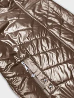 Tmavě béžová dámská bunda s asymetrickým zipem model 19422325 - S'WEST Tmavě béžová dámská bunda s asymetrickým zipem model 19422325 - S'WEST