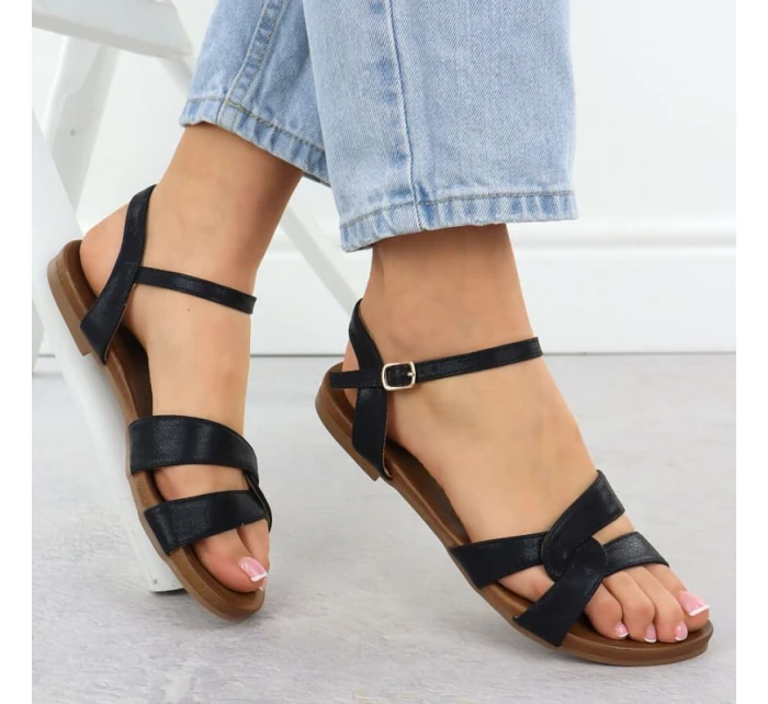 Dámske čierne sandále S.Barski KV51-022
