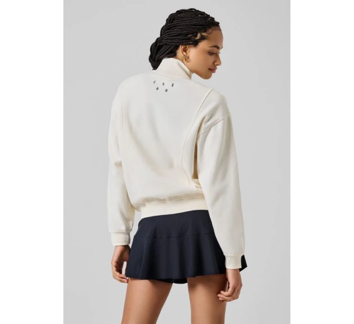 CASALL Pohodlný sveter na zips biely