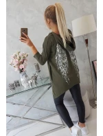 Blúzka s potlačou krídla khaki Blúzka s potlačou krídla khaki