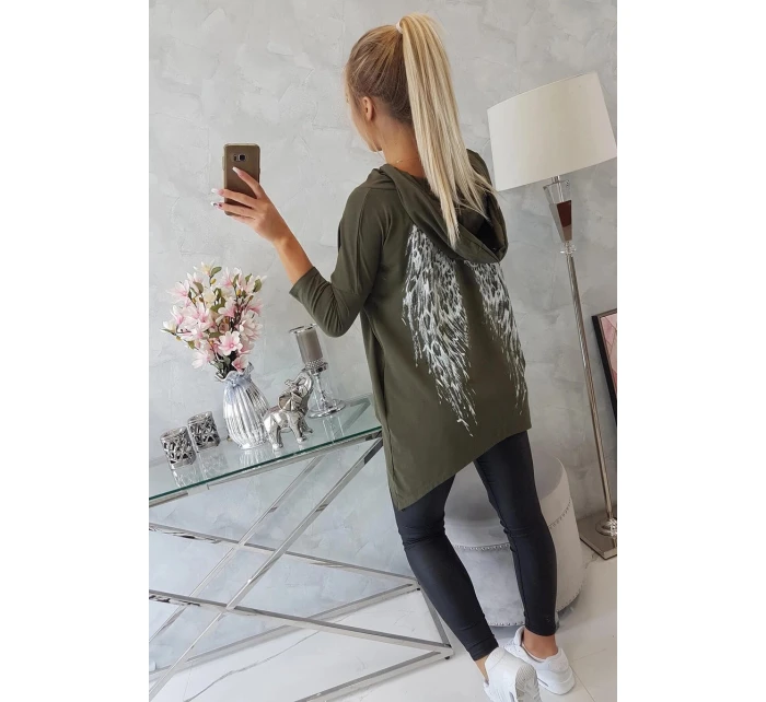 Blúzka s potlačou krídla khaki Blúzka s potlačou krídla khaki