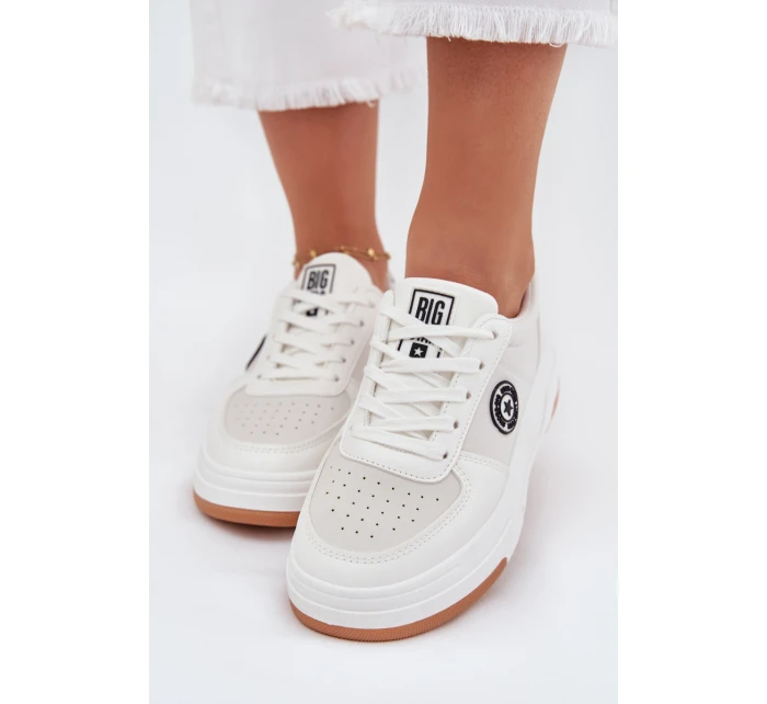 Sneakersy Damskie Na Platformie Big Star RR274572 HI-POLY SYSTEM Białe Sneakersy Damskie Na Platformie Big Star RR274572 HI-POLY SYSTEM Białe