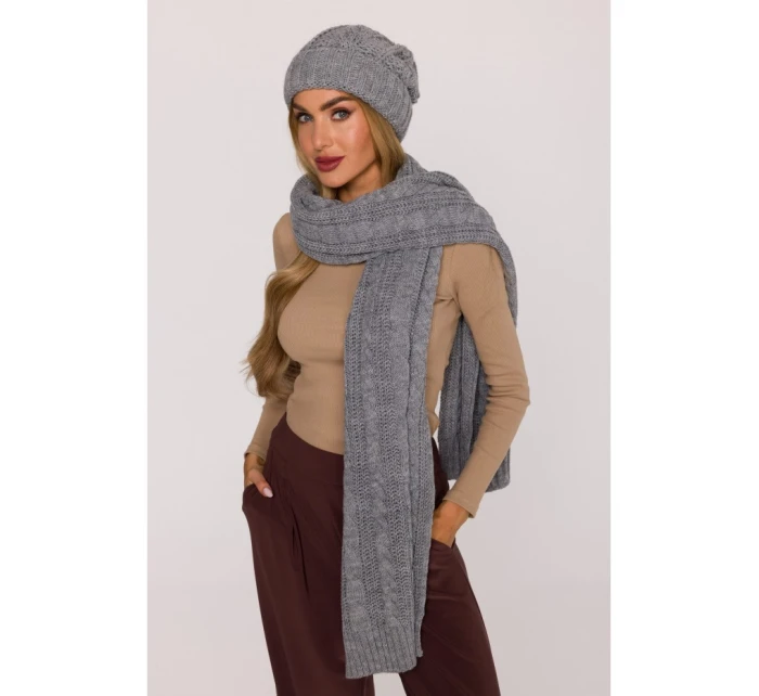 M898 Pletená šatka - sivá