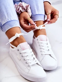 Dámské klasické tenisky Big Star - bílé/růžové