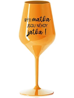 MATKA JSOU  oranžová nerozbitná sklenice na víno 470 ml model 22163700 - Giftela