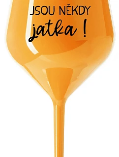 Byť matkou je niekedy obed! - oranžový nerozbitný pohár na víno 470 ml