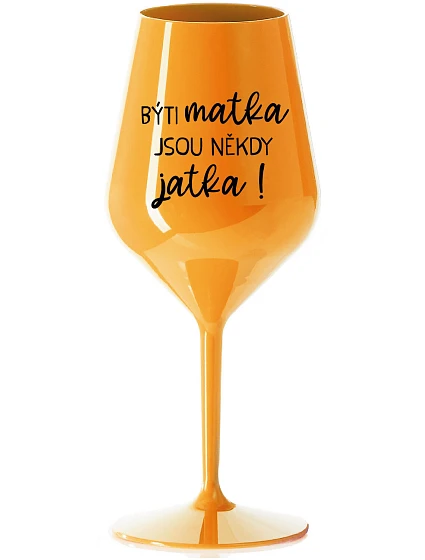 MATKA JSOU  oranžová nerozbitná sklenice na víno 470 ml model 22163700 - Giftela