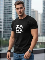 Pánske bavlnené tričko s čiernym vzorom FashionStreet NX0112R