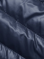 Tmavomodrá dámska prešívaná bunda s kapucňou (16M9105-215)