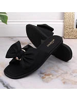 Dámské ploché žabky s mašlí černé eVento model 22096558