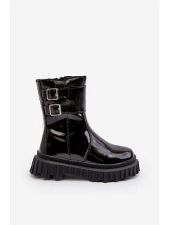 Dětské lakované boty se černé model 21634818 - Boto