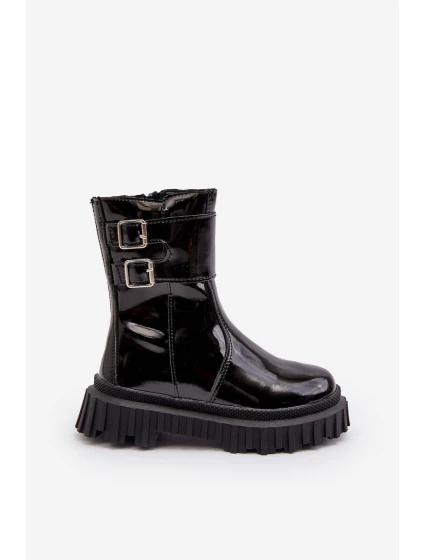 Dětské lakované boty se černé model 21634818 - Boto