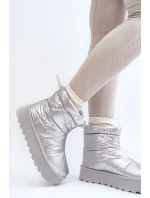 Śniegowce Damskie Na Masywnej Platformie Srebrne Fionia Śniegowce Damskie Na Masywnej Platformie Srebrne Fionia