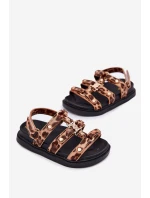 Dívčí sandály se zlatým detailem model 21701153 - Boto Dívčí sandály se zlatým detailem model 21701153 - Boto