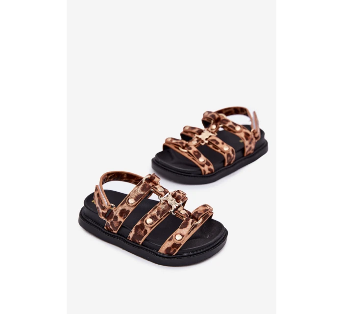 Dívčí sandály se zlatým detailem model 21701153 - Boto Dívčí sandály se zlatým detailem model 21701153 - Boto