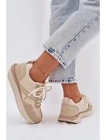 Dámské tenisky na platformě Big Star TT274278 Béžové