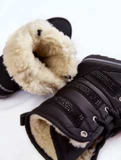 Dámske šnurovacie snehové topánky Progress PROGJ-22-134 Black