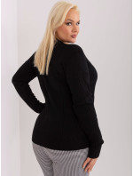 Čierny nadrozmerný dámsky pletený sveter
