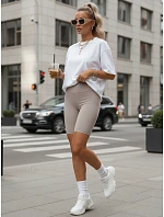 Dámske cyklistické šortky s vysokým pásom, sivé, FashionStreet SY0569 Dámske cyklistické šortky s vysokým pásom, sivé, FashionStreet SY0569