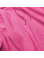 Krátka ružová dámska tepláková mikina so sťahovacími lemami (26030)