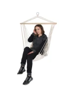 BRAZÍLSKA ZÁVESNÁ SEDACIA SEDAČKA HAMAK 100x50 cm PRÍRODNÉ S PUSHION PUSH WHITE