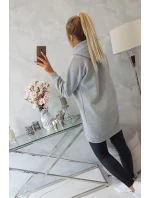 Mikina s kapucňou a nášivkami sivá