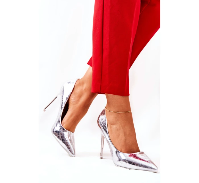 Podpatky s vzorem stříbrne model 21571354 - Boto