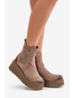 model 21673714 Dámské Botky Chelsea Na Platformě A Klínu Černé - Zazoo