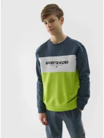 Chlapecká tepláková mikina bez zapínání a bez kapuce 4F - žlutá Chlapecká tepláková mikina bez zapínání a bez kapuce 4F - žlutá