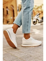 Dámske tenisky na platforme Big Star - biele