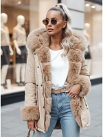 Dámská zimní bunda parka s kožešinou béžová Dstreet model 21982607 - FashionStreet Dámská zimní bunda parka s kožešinou béžová Dstreet model 21982607 - FashionStreet