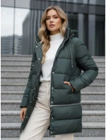 Dámská zimní dlouhá bunda zelená Dstreet model 21991764 - FashionStreet