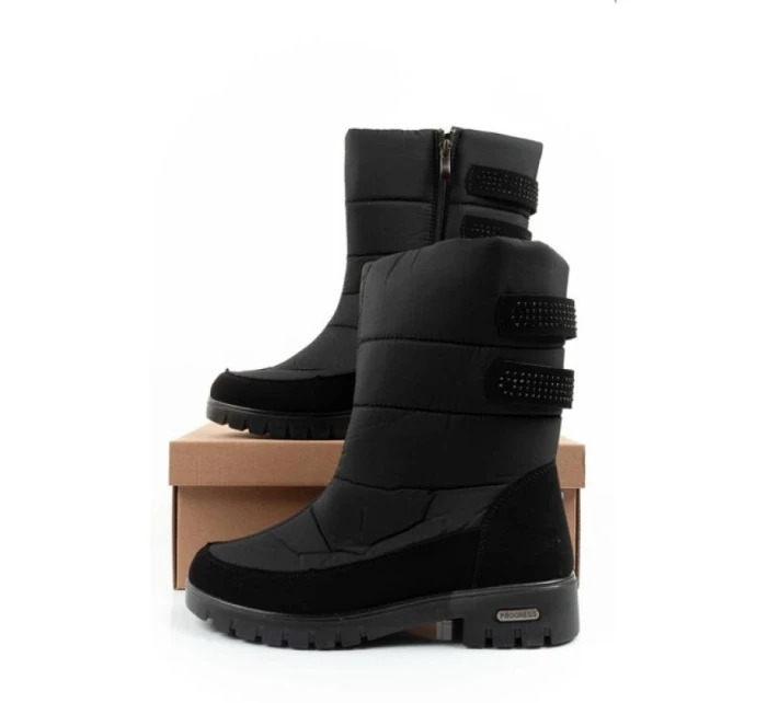 Progress zimní boty sněhové boty dámské zateplené módní dámské zipy