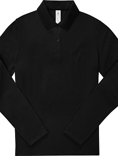 B&C My Polo 210 LSL /women Dámske polo tričko z hrubého piké s dlhým rukávom 01.W464 čierne