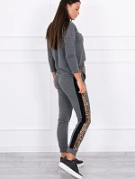 Sada s leopardím vzorom v grafitovej farbe