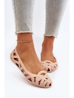 Damskie Gumowe Baleriny Nude Salam