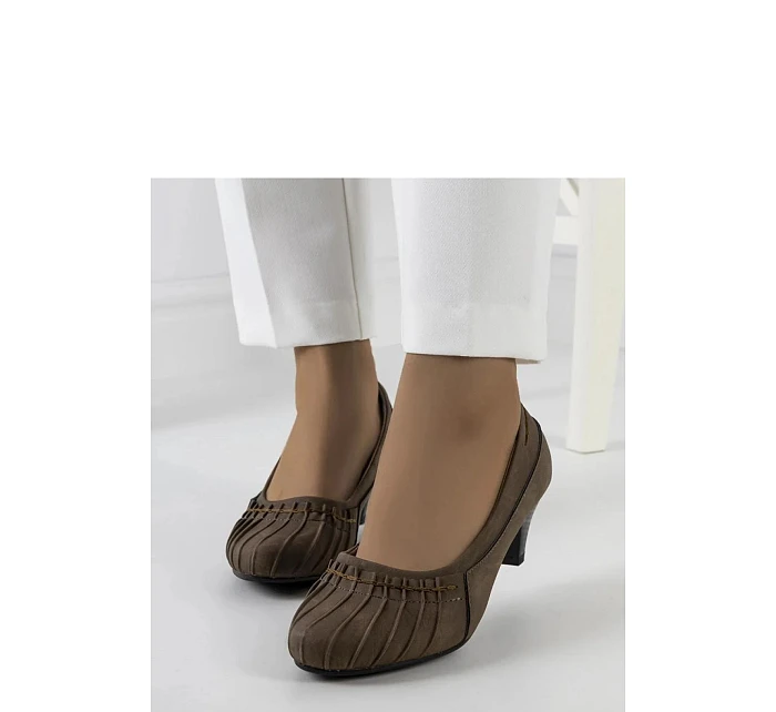 Lodičky na podpätku 90175 khaki - Solea