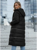Dámska dlhá zimná bunda čierna Dstreet TY5151