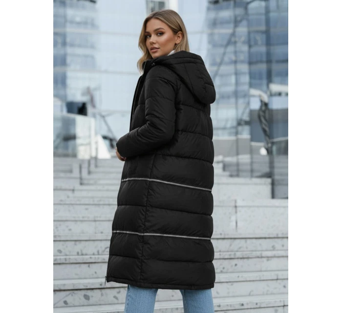 Dámska dlhá zimná bunda čierna Dstreet TY5151