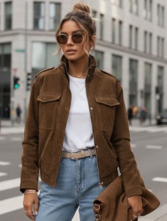 Dámska semišová bomber bunda FashionStreet TY5578