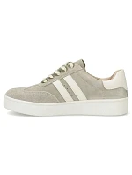 Filippo DP7512 dámske kožené tenisky na platforme v khaki farbe