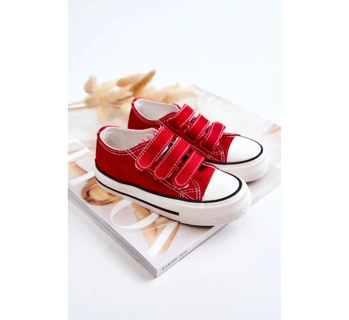 Dziecięce Trampki Na Rzepy Czerwone Bernie Dziecięce Trampki Na Rzepy Czerwone Bernie