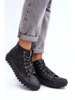 Trampki Damskie Big Star Wysokie Ocieplane Czarne EE274110 Trampki Damskie Big Star Wysokie Ocieplane Czarne EE274110