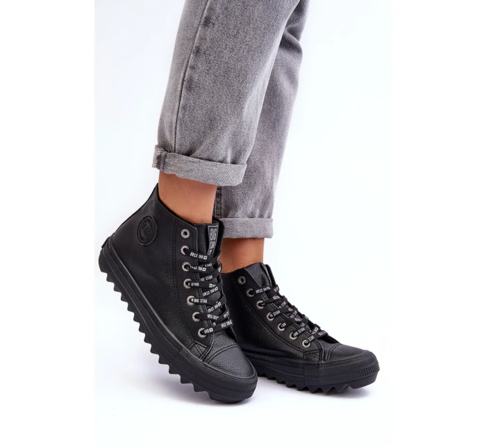 Trampki Damskie Big Star Wysokie Ocieplane Czarne EE274110 Trampki Damskie Big Star Wysokie Ocieplane Czarne EE274110