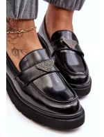 Damskie Półbuty Mokasyny Na Płaskim Obcasie Czarne Venla